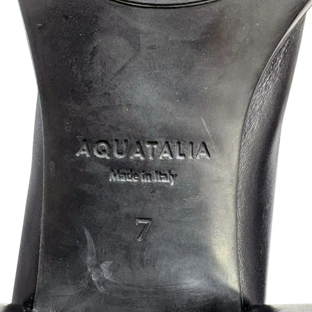 Aquatalia Ivory 338781 Black Leather‎ Chunky Heel Chelsea Bootie